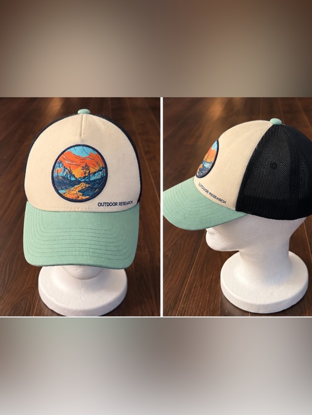 Outdoor Research Kids Mint and Cream Patch Cap with Colorful Nature Badge